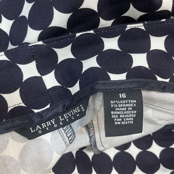 Larry Levine Skirt size 16 Navy Blue Polka Dots Above Knee A Line Pockets Casual - Picture 8 of 8
